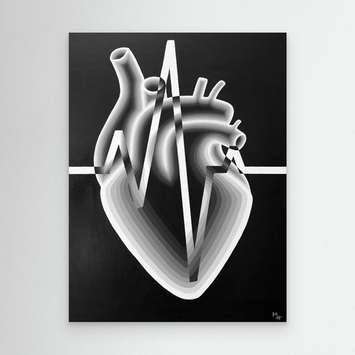 Black and White Heart (Limited Edition Print on Canvas)