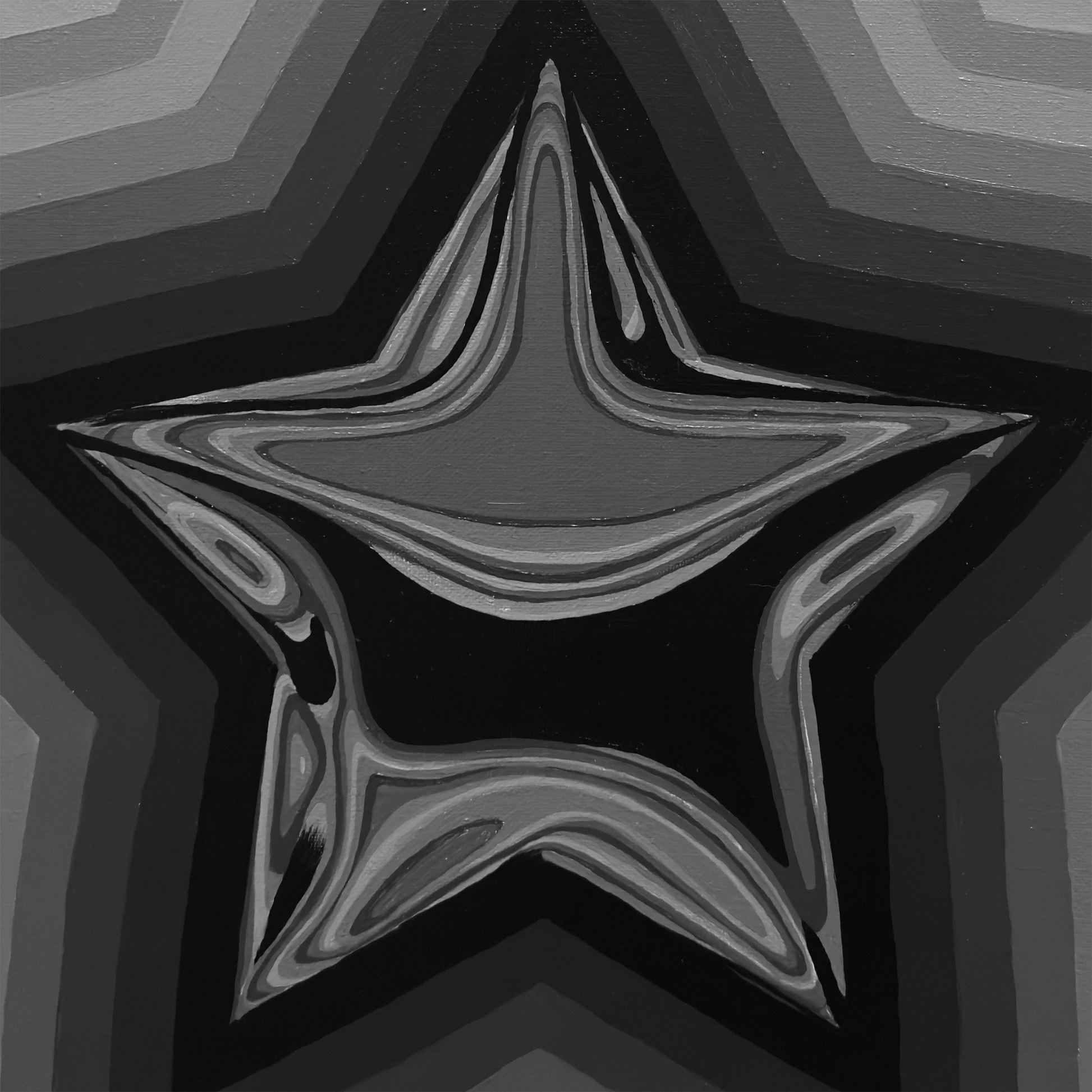 “Grayscale Iridescent Star” Print