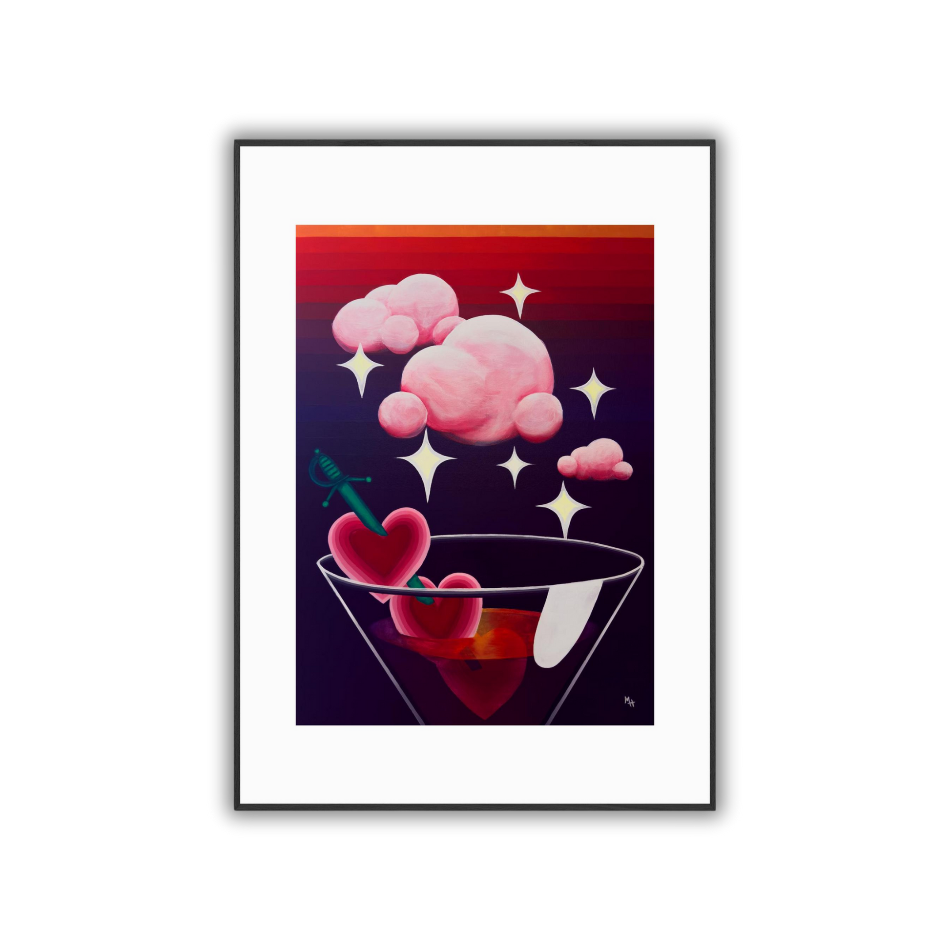 Heart Martini (Print on Fine Art Paper)